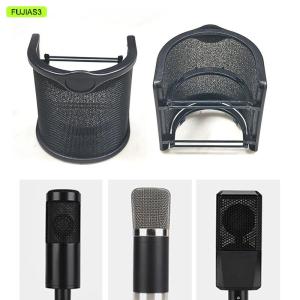 【E-WOITD】 1 cái cầm tay Mic lá chắn Pop Lọc nâng cấp hai lớp kim loại lưới bọt etamine lớp Microphone kính chắn gió Bìa
