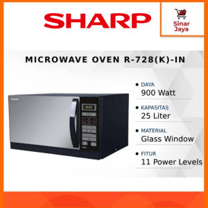 SHARP R-728 K IN / R728 IN Microwave Oven Grill 25 Liter (Glass Window)