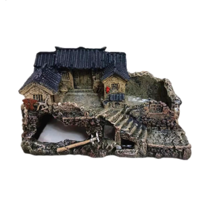 Aquariums Resin Antique Architecture Fish Shelter Cave Decorative House Figurine Home Use Fishtanks Landscaping Accessory
