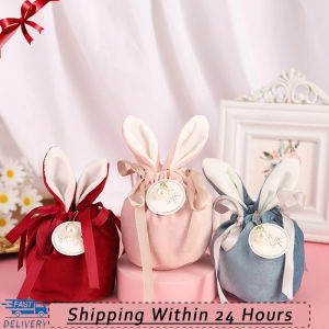 Velvet Easter Bunny Rabbits Bags Cute Bunny Gift Packing Bags Dropshipping Rabbit Chocolate Candy Bags Wedding Birthday Party h2610