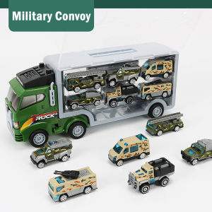 Storage Truck with 6pcs Alloy car | Collection Engineering Vehicle Set | Police Car Construction Toys | Gift Set
