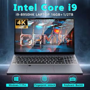 15.6" Windows 11 Pro Laptops Intel Core i9-8950HK Fingerprint UnIock Notebook16GB RAM 1TB SSD Office Gamer Study notebook Computer PC Three-year Warranty Lifetime Maintenance