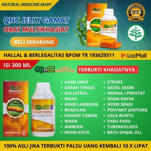 qnc jelly gamat emas asli 100% original isi 300 ml terbuat dari ekstrak teripang emas obat multikhasiat