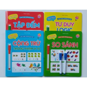 *HCM* Sách - Combo 4 cuốn Làm Toán Không Sợ Sai xóa được - Tặng Kèm 2 Bút