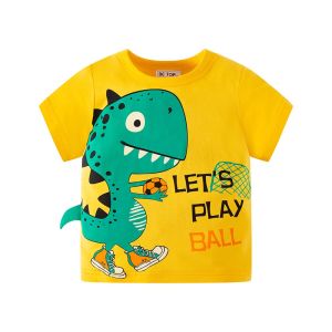 [zensasi] Baju Kaos T-Shirt Anak Laki-Laki Dan Perempuan Lengan Pendek Gambar Dinosaurus Warna Navy dan Kuning