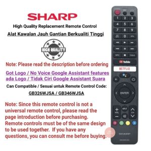 Sharp GB326WJSA android LED TV Flat Panel Replacement Remote Control Compatible GB346WJSA