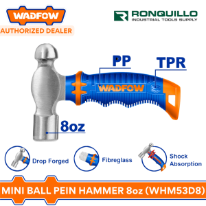 Wadfow Mini Ball Pein Hammer 8oz. with Fiberglass Handle