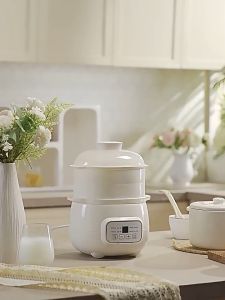 Midea 1L Mini Electric Ceramic Stew Pot Slow Cooker Compact Ceramic Stew Pot Birds Nest Soup