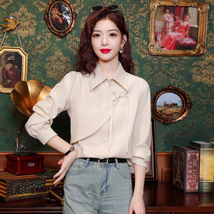 Ammin Phong cách Trung Quốc Mới Phong cách Trung Quốc thường ngày khóa đi làm Tay áo dài áo voan 2024 thời trang khí chất lỏng đa năng thiết kế áo voan