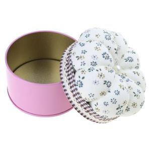 Flower Pin Cushion with Metal Storage Box Sewing Pin Holder for Sewing Thread Quilting Pin and Crafting Accessories