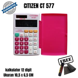 Kalkulator CT 577 12 Digit 120 Step Check Correct Baterai Panel Surya Sekolah Kantor Kasir