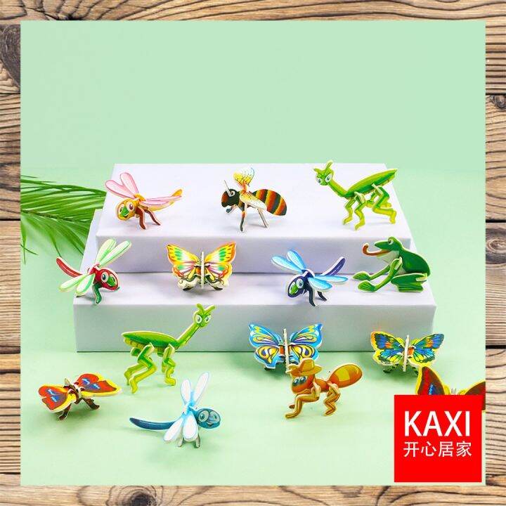 3D Card Puzzle Model Children Creative DIY Teaser Fun Cognitive Animal ...