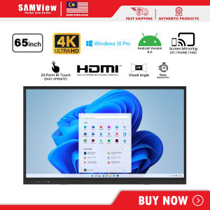 SAMView 4K Interactive Whiteboard with Wireless Screencast Multipoint Touchscreen with OPS i5 CPU 16GB+256GB SSD
