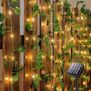 Vine with Fairy Lights23ft 70LED Ivy String Light with Battery OperatedLeaf Light for Bedroom Room Wall Garden Party Wedding Decor (Warm White)