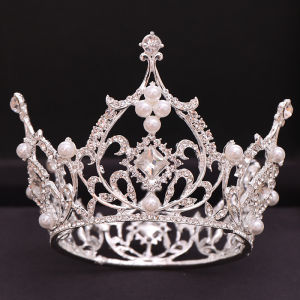 Best-selling Baroque Bridal Headpiece Small Crown   Square Diamond Round Princess Crown   Wedding headwear and bridal accessories