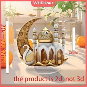 WHPHous 2D Acrylic Moon Craft Decoration For Ramadan Castle Church Architecture Lslamic Decoration Muslim Family Gathering Table Gifts