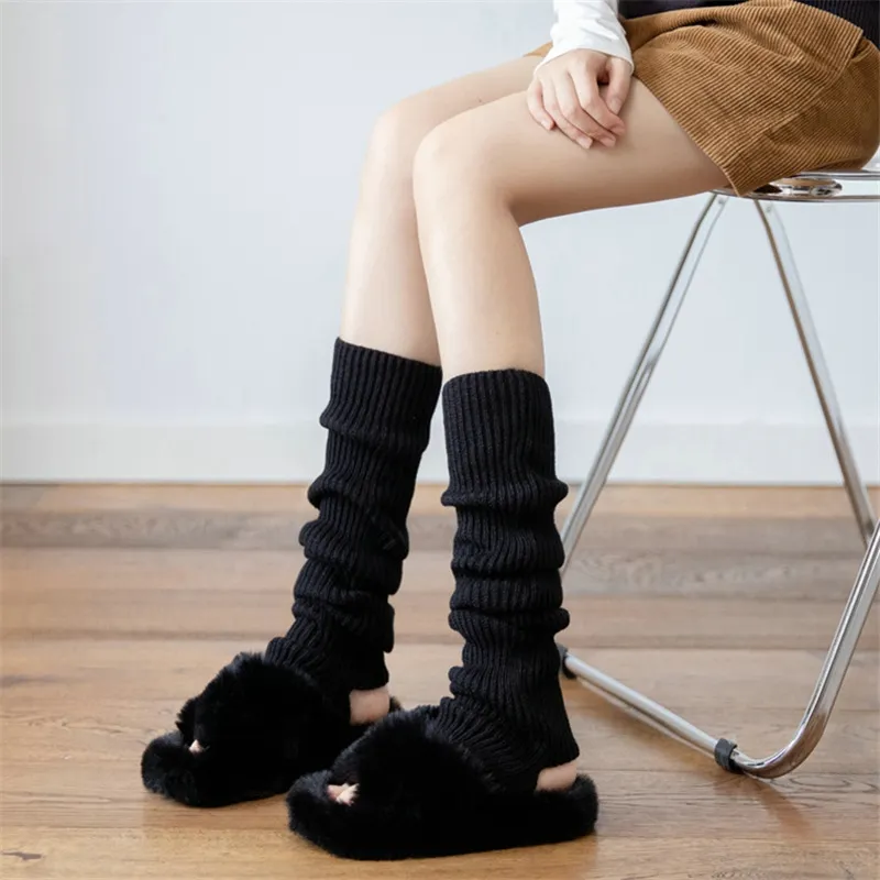 Lolita Leg Warmers Women Long Socks Wool Knitted Foot Cover Leg Warmer