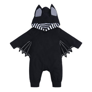 Baby Clothing 2024 New Baby Halloween Jumpsuit Bat Modeling Romper Romper Autumn Childrens Clothing Wholesale