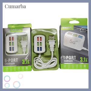 [Cumarba] Phone Charger USB Power Strip Multifunctional Quick Charging 6 Ports USB Mini Extension Socket HUB Splitter