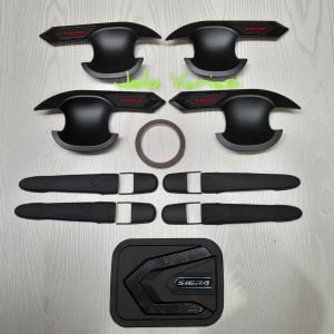 Paket Variasi Outer Pintu Handle Tank Cover Mobil Daihatsu Sigra Hitam Doff