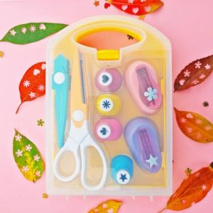 BESTOURO Nhựa Bộ dụng cụ thủ công DIY đục lỗ Hình dạng khác nhau Dự án tự làm Dập nổi mini Sáng tạo Có hộp lưu trữ Dụng cụ đục hình hoa Tự làm cho trẻ em