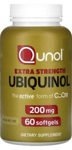 Qunol - Extra Strength Ubiquinol 200 mg 60 Softgels (two month supply) best by 31/7/2028