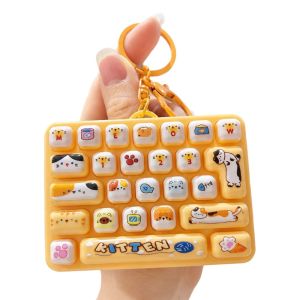 FUNG MALL 26 Keys Keyboard Keychain Cartoon Animals Clicker Fidget Toy for Stress Relief Backpack Decor
