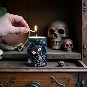 Multipurpose Spiderweb and Cats Pattern Silicones Mold For DIY Enthusiasts Making Soap Or Chocolate Decoration