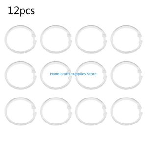 Kirilgu 12 Pieces/Set Durable Shower Curtain Ring Transparent Round Acrylic Curtain Hook 9Y3K6