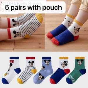 5pairs set Kids Cotton Socks Baby Socks Marvel Cartoon Boy Girl Socks Stockings Cotton Socks