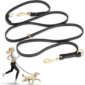 Hands Free Dog Leash Leather Multi-Use Waist Leash for Dogs Crossbody & Shoulder FashionableLead Hands-Free Large Dog Leash2026