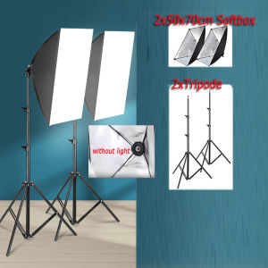 Professional Photography 50x70cm Four Lamp Softbox Kit Camera Accessories With 9pcs Bulb With Cantilever FramePortable Bag