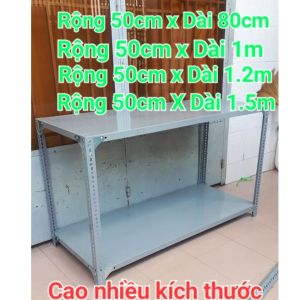 Kệ Sắt V Lỗ 2 Tầng Mâm kệ Rộng 50cm x Dài từ 80cm đến 150cmkệ sắt đa năng kệ để hàng hóa