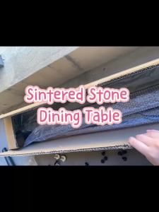 Sintered Stone Nordic Dining Table Set w Chair GreyWhite Marble Dining Table Italian Rectangular