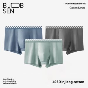 Laz Johnn บ๊อกเซอร์ผ้าฝ้ายกางเกงชั้นในชายไร้รอยต่อของผู้ชายที่มีคุณสมบัติต้านเชื้อแบคทีเรียและระบายอากาศ
