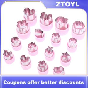 【ZTOYL】 1PC Hình Dạng Khác Nhau Rau Cắt Nhựa Xử Lý Di Động Nấu Ăn Công Cụ Màu Hồng Thép Không Gỉ Trái Cây Cắt Die Nhà Bếp Tiện Ích