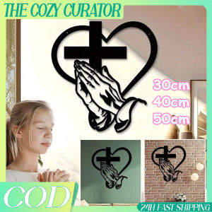 Peace and Prosperity Black Cross Wall Hanging Iron Heart Cross Home Wall Decoration