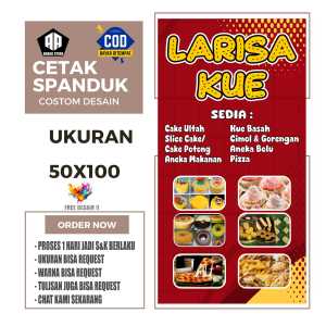 Cetak Spanduk Banner LARISA KUE Costom Desain