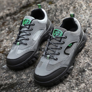 รองเท้าผู้ชาย รองเท้ากีฬากลางแจ้งอินเทรนด์ใหม่ รองเท้าเดินป่าน้ำหนักเบาแบบลำลอง รองเท้าทำงานที่สะดวกสบาย