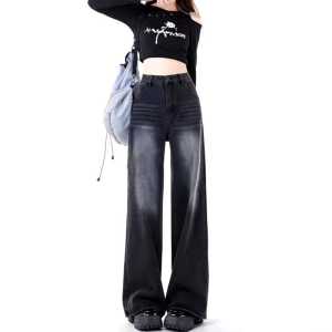 HIGHWAIST LOOSE JEANS KOREAN STYLE HIGWAIST BAGGY LOOSE JEANS SPRAY