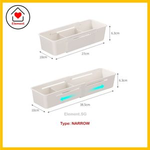 [SG Seller] Extendable Storage Box | Drawer Tray Retractable Holder | Kitchen Organizer Container | Wardrobe Organiser