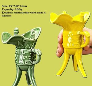 Retro Antique Palace Emperor Ceramic Wine Dispenser Three-Legged Jue Wine Cup Traditional Chinese Liquor Pot & Goblet for Home Decor & Gifts
