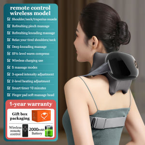 JARUSEAT Wireless Neck massager Neck and shoulder massager Kneading+hot Muscle relaxation