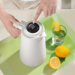 KLICKKRATE Temperature Display Vacuum Thermal Flask 1 L with Lid Smart Thermos  Glass Liner Water Pitcher
