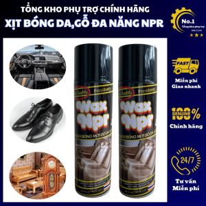Xịt bóng nội thất ô tô Xịt bóng xe máy - Phục hồi nhựa nhám dưỡng đen da nhựa cao su WAX NPR