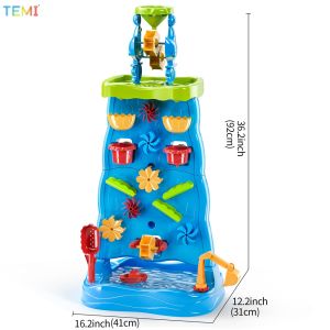 TEMI Childrens Bath Curtain Waterfall Water Playing Table Play Pool Sand Playing Table Beach Indoor and Outdoor children Toys