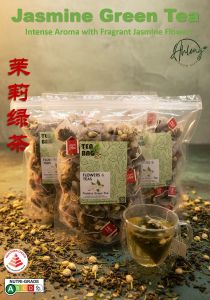 Jasmine Green Tea No Preservatives Rich Aroma & Fragrant Jasmine Flowers Packed in Convenient 25 Sachets Easy Brewing Saves Time Ready to Drink