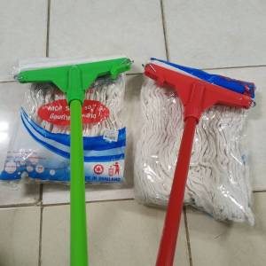 ไม้ถูพื้นหัวสปริงหนีบ ไม้ถูกพื้นแบบหนีบ พร้อมผ้า 10 นิ้ว หัวหนีบเหล็ก ไม้ม็อบถูพื้นหัวเหล็กหนีบ