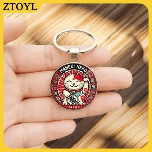 ZTOYL 1 3 5PCS Nhật Bản chúc may mắn quyến rũ Kẽm hợp kim vòng chìa khóa Maneki Neko mèo may mắn Keychain cho chìa khóa xe Túi Mặt dây chuyền Quà Tặng