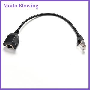 Moito 1FT RJ45 Male to Female Screw Panel Mount Ethernet LAN Network Extension Cable